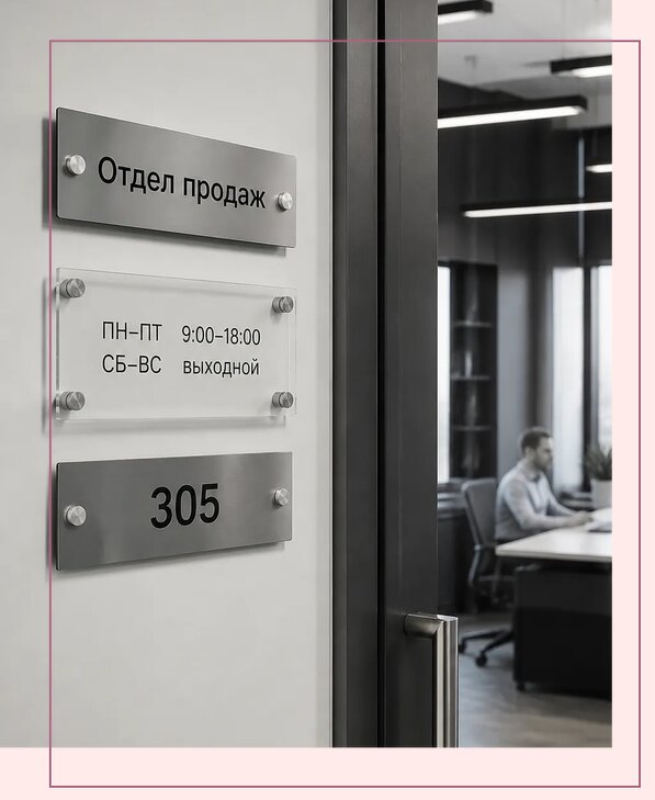 Офисные таблички на дверь в Ленинске-Кузнецком по цене от 5008 р. | Аванза-Лнн