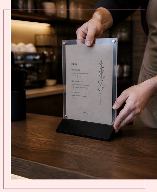 Изготовление меню на стойке для кафе и ресторанов в Ленинске-Кузнецком