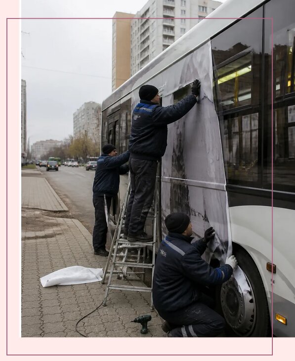 Изготовление и монтаж рекламы на автобусах в Ленинске-Кузнецком